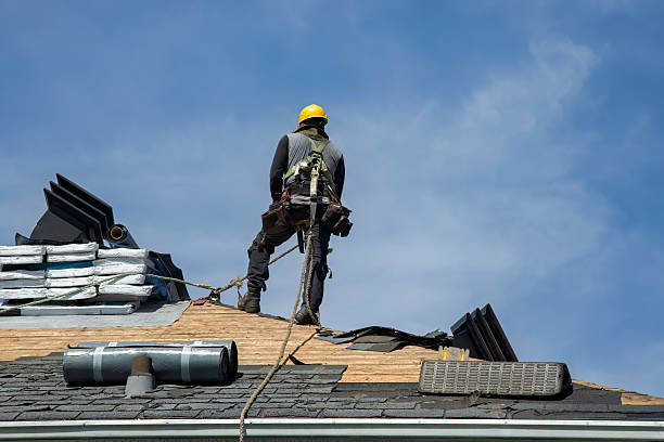 Professional Gutter Installation technician working in Bainbridge Island, WA